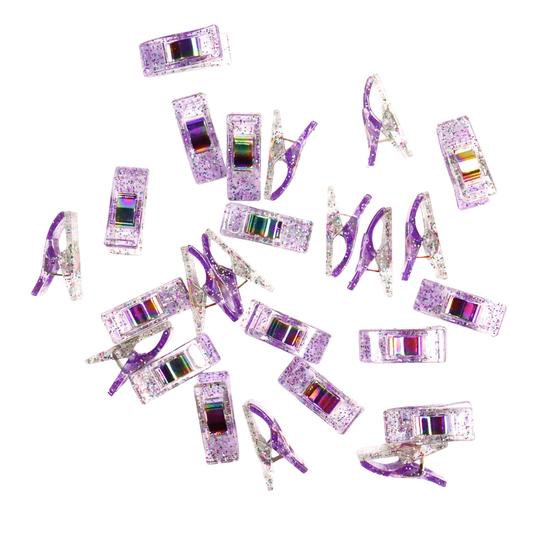 Lavender Glitter Clips | Pack of 25