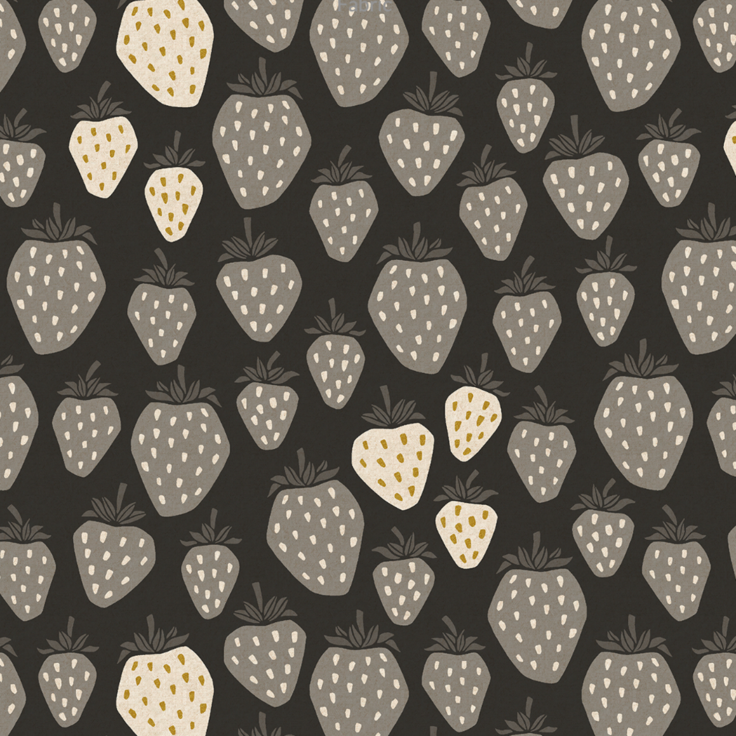 Queen of Berries - Black Unbleached Canvas