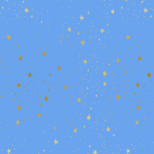 Primavera Stars- Periwinkle Metallic Fabric