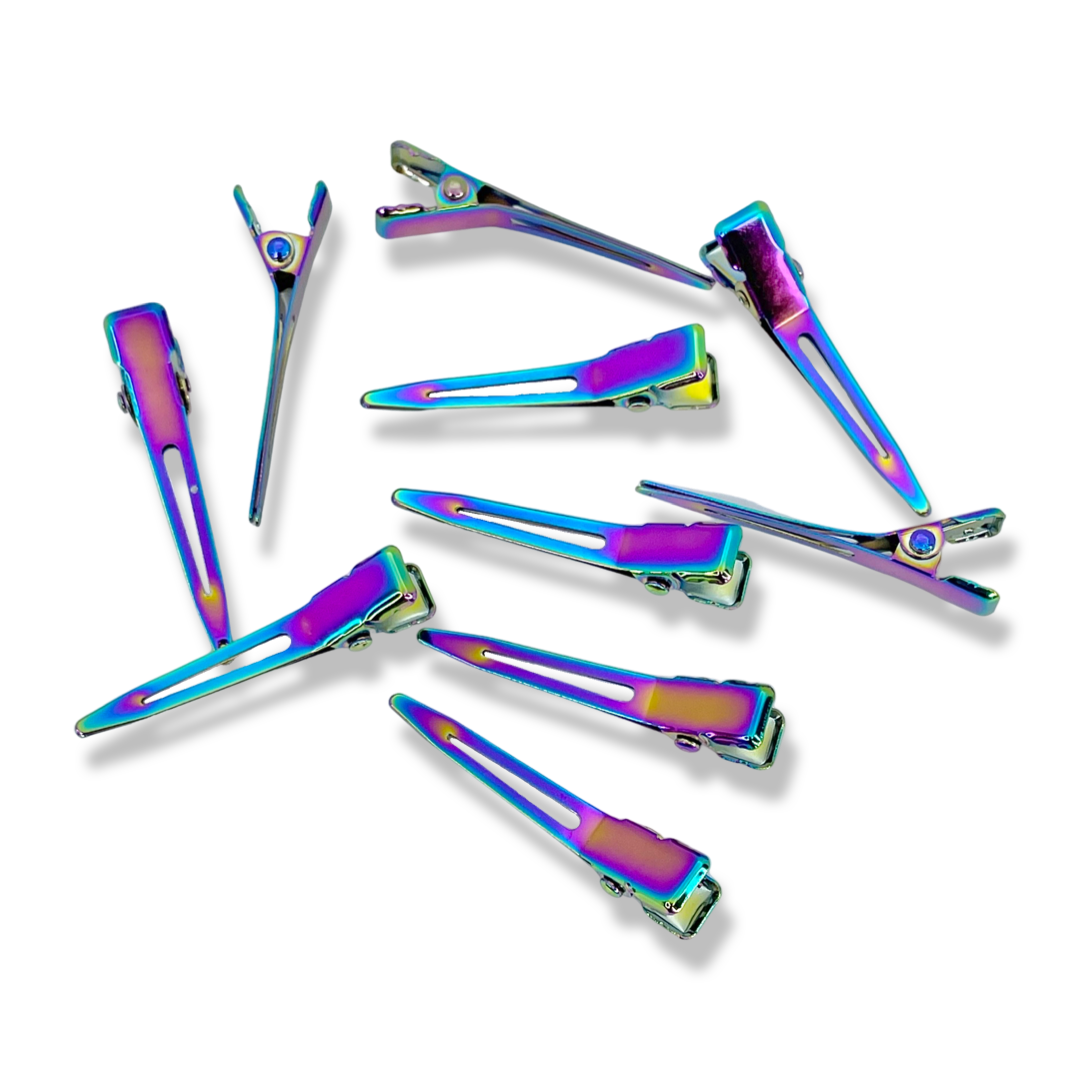 Rainbow Metal Hair Clips- Pack of 20